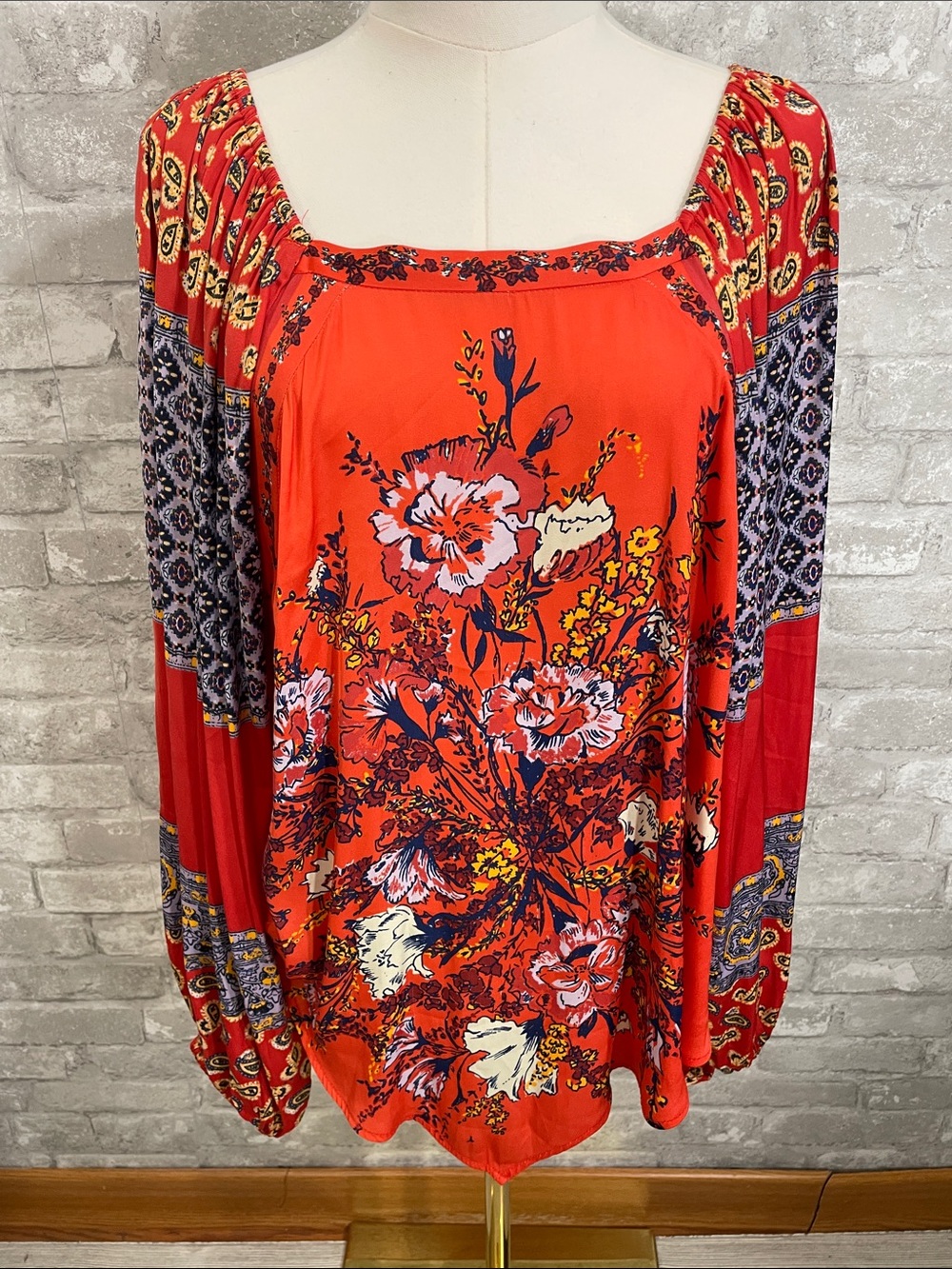 Free People Positano Printed Blouse